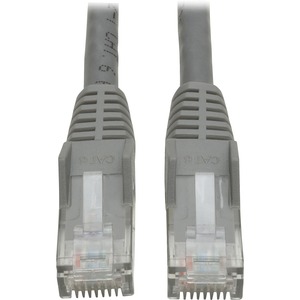 Tripp Lite by Eaton Cat6 Gigabit Snagless Molded (UTP) Ethernet Cable (RJ45 M/M) PoE Gray 1 ft. (0.31 m)