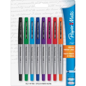 Paper Mate Flair Pen - Assorted Ink - 8 / Pack