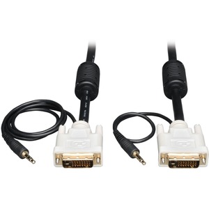 6FT DVI M/M DUAL LINK CABLE W/AUDIO DVI-D 3.5MM