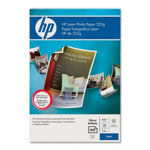 HP Color Laser Photo Paper - 4" x 6" - 58lb - Glossy - 100 x Sheet