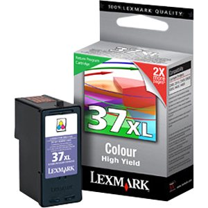 Lexmark No.37XL High Yield Tri-Color Ink Cartridge - Inkjet - 500 Page - Color