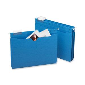 Smead Colored Hanging Jacket - Letter - 8.5" x 11" - 1/5 Tab Cut on Assorted Position - 25 / Box - 11pt. - Sky Blue