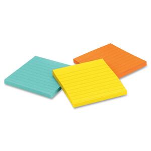 Post-it Super Sticky Recycled Adhesive Note - 4" x 4" - Assorted - Paper - 3 / Pack