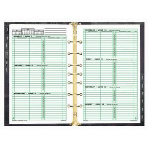 Day-Timer Dated Calendar Page - Weekly - 5.5" x 8.5" - January till December - 8:00 AM to 6:00 PM - 1 Week Per 2 Page(s)