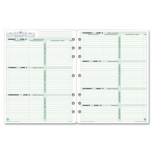 Day-Timer Dated Calendar Page - Weekly - 8.5" x 11" - January till December - 8:00 AM to 6:00 PM - 1 Week Per 2 Page(s)
