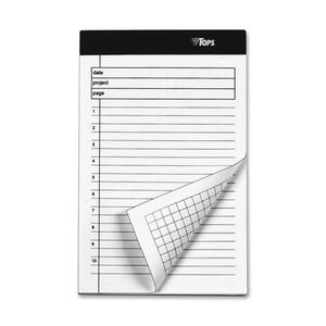 Tops Project Planning pad with Numbered Ruled - 5" x 8" - White