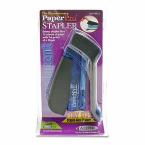 PaperPro Hybrid Translucent Compact Stapler - Desktop Stapler - 15 Sheets Capacity - Cranberry, Purple, Blue, Green, Plum