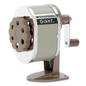 Sanford Screw-Down Giant Pencil Sharpener - 6 Hole(s) - 4" x 4.5" - Metal