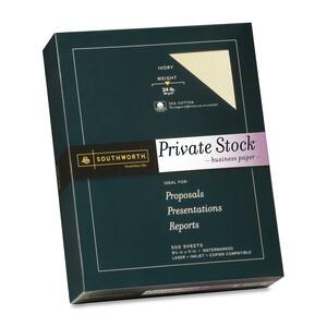 Southworth Private Stock Paper - Letter - 8.5" x 11" - 24lb - Laid - 500 x Sheet - Ivory