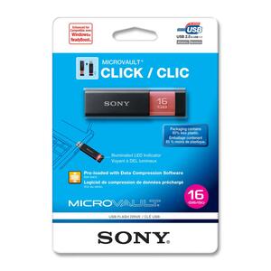 Sony 16GB Micro Vault Click USB 2.0 Flash Drive - 16 GB - USB - External