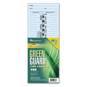 Acroprint Weekly Time Card - 400 Sheet(s) - 9" x 3.5" Sheet Size - Blue
