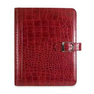Day-Timer Leather Starter Set With Snap Closure - 5.5" x 8.5" - 1" Capacity - 1 Each - Red