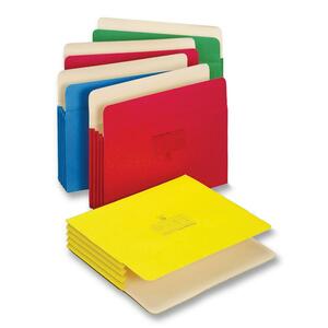 GLOBE-WEIS Colored Expanding File Pocket - 3.5" Expansion - 8.5" x 11" - Letter - 5 / Pack - Assorted