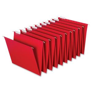 GLOBE-WEIS Accordion Hanging Folder - Letter - 8.5" x 11" - 1/5 Tab Cut - 2 / Box - Red, Clear