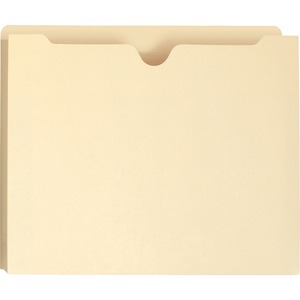 Smead Reinforced Tab Manila File Jacket - Letter - 8.5" x 11" - Straight Tab Cut - 2" Expansion - 5 / Box - 11pt. - Manila