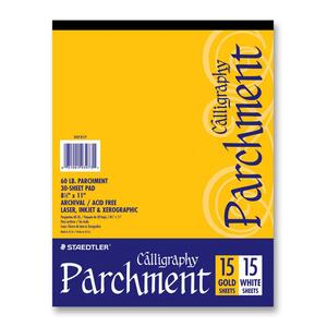 Staedtler Calligraphy Parchment Paper - Letter - 8.5" x 11" - 60lb - Parchment - 1 Each - White, Golden