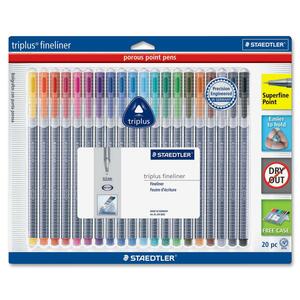 Staedtler Triplus Fineliner Pen - 0.3 mm Pen Point Size - Assorted Ink - 20 / Pack