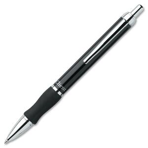 Pentel Client Retractable Ballpoint Pen - 0.5 mm Pen Point Size - Black Ink - Silver Barrel - 1 Pack
