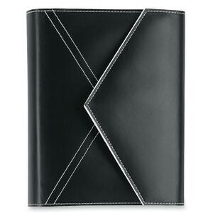 Franklin Covey Envelope Simulated Leather Binder - 4.25" x 6.75" - 1 Each - Black