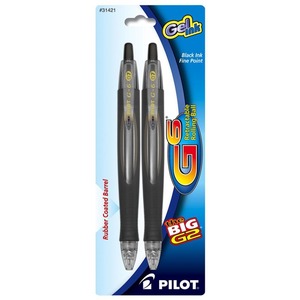 Pilot G6 Retractable Gel Pen - Black Ink - 2 / Pack