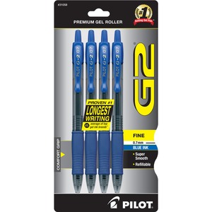 Pilot G2 Retractable Gel Ink Pen - Blue Ink - 4 / Pack