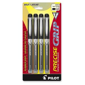 Pilot Precise Grip Rolling Ball Pen - Black Ink - 4 / Pack