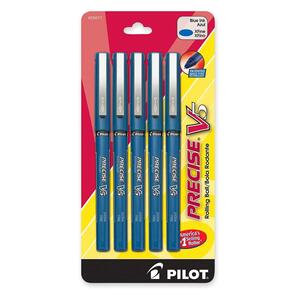 Pilot Precise V5 Rollerball Pen - Blue Ink - 5 / Pack