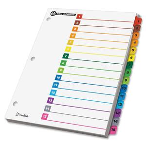 Cardinal Onestep Green Index System - 15 x Tab Printed - 1 Each - Multicolor Tab