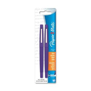 Paper Mate Flair Point Guard Pen - Purple Ink - Purple Barrel - 2 / Pack