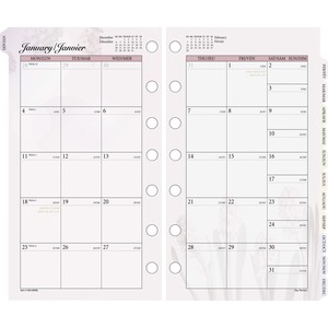 Day Runner Express Nature Planning Page - Monthly - 3.75" x 6.75" - January till December - White