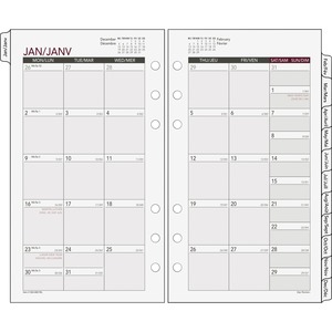 Day Runner Express Planning Page - Monthly - 3.75" x 6.75" - January till December - 1 Month Per 2 Page(s) - White, Cream