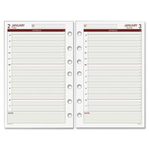 Day Runner Express 061125Y Dated Planner Refill - Daily - 5.5" x 8.5" - January till December - 8:00 AM to 7:00 PM - 1 Day Per 1 Page(s) - White