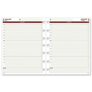 Day Runner Express Planner Refill - Daily - 8.5" x 11" - January till December - 7:00 PM - 1 Day Per 1 Page(s) - White