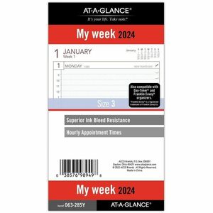 Day Runner Express 063285Y Planning Page - Weekly - 3.75" x 6.75" - January till December - 9:00 AM to 5:00 PM - 1 Week Per 2 Page(s) - White