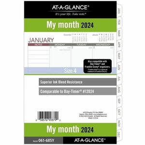 Day Runner Express Nature Planning Page - Monthly - 5.5" x 8.5" - January till December - White