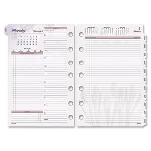 Day Runner PRO Nature Planner Refill - Daily - 5.5" x 8.5" - January till December - 8:00 AM to 7:00 PM - 1 Day Per 2 Page(s) - Paper - White