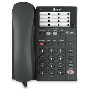 AT&T 983 Corded Phone - 2 x Phone Line(s) - 1 x Data, 1 x Headset - Black