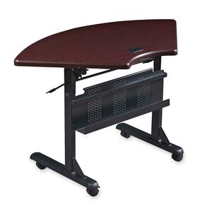 Balt Flipper Training Table - Quarter Round x 29.5" x 1.25" - PVC, Steel - Mahogany Top, Black Frame