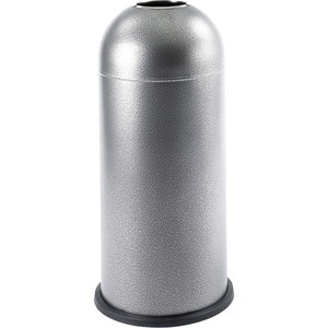 Safco Open Top Dome Waste Receptacle - 15gal Capacity - Round - 6" Opening Diameter - 34" Height - 16.5" Diameter - Steel - Black