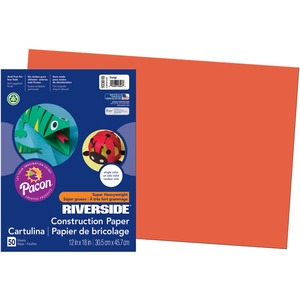 Riverside Groundwood Construction Paper - 12" x 18" - Orange