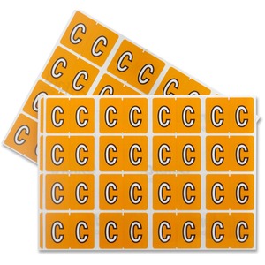 C Light Orange Coded Label