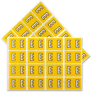 E Yellow Coded Label