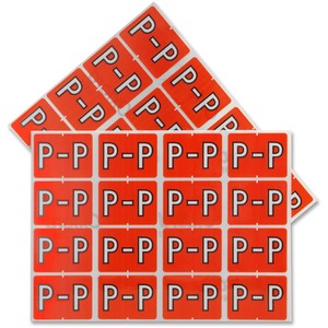 P Dark Orange Coded Label - Click Image to Close