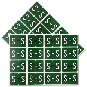 S Dark Green Coded Label - Click Image to Close