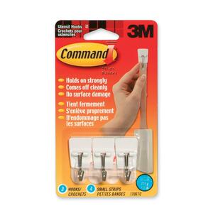 3 Command Adhesive Utensil Hooks - Click Image to Close