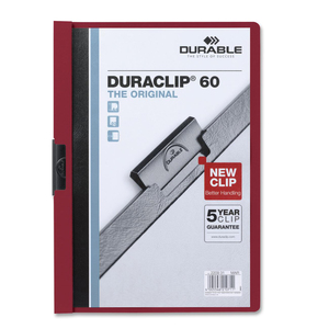 Durable DURACLIP Report Cover - Letter - 8.5" x 11" - 60 Page Capacity - 25 / Box - Red
