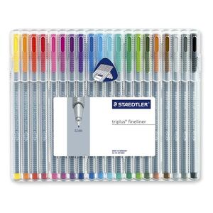 Staedtler Triplus Fineliner Porous Point Pen - 0.3 mm Pen Point Size - Assorted Ink - 20 / Set