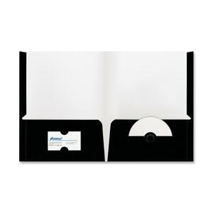 Ampad Twin-pocket portfolio - Letter - 8.5" x 11" - 0.5" Capacity - 25 / Box - Black