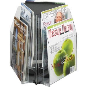 6 Compartment 2 Tier Tabletop Magazine Display