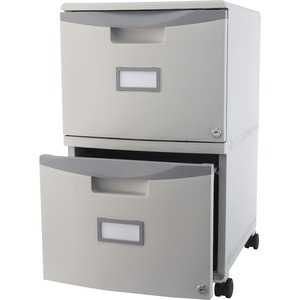 2 Drawer 14.8"W Mobile Gray File Drawer - Click Image to Close